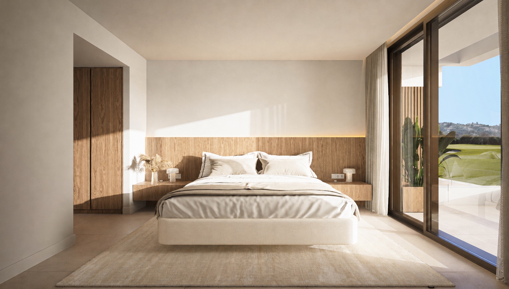 Sunlit master bedroom