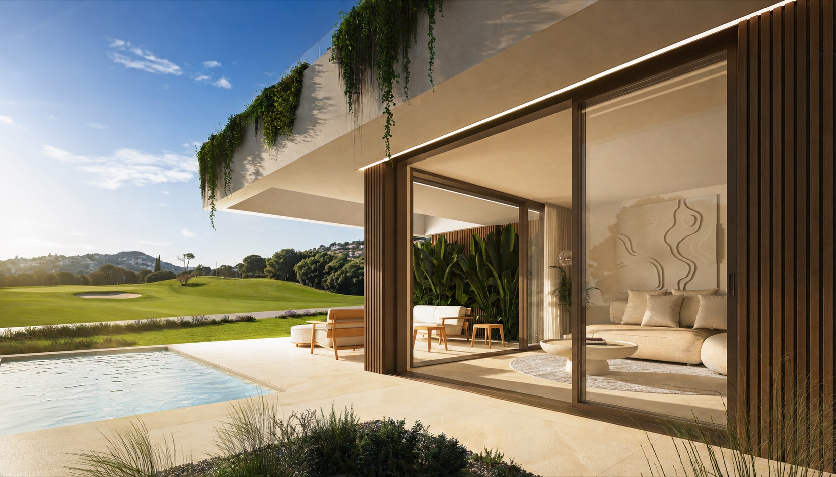 Private pool beside the golf course