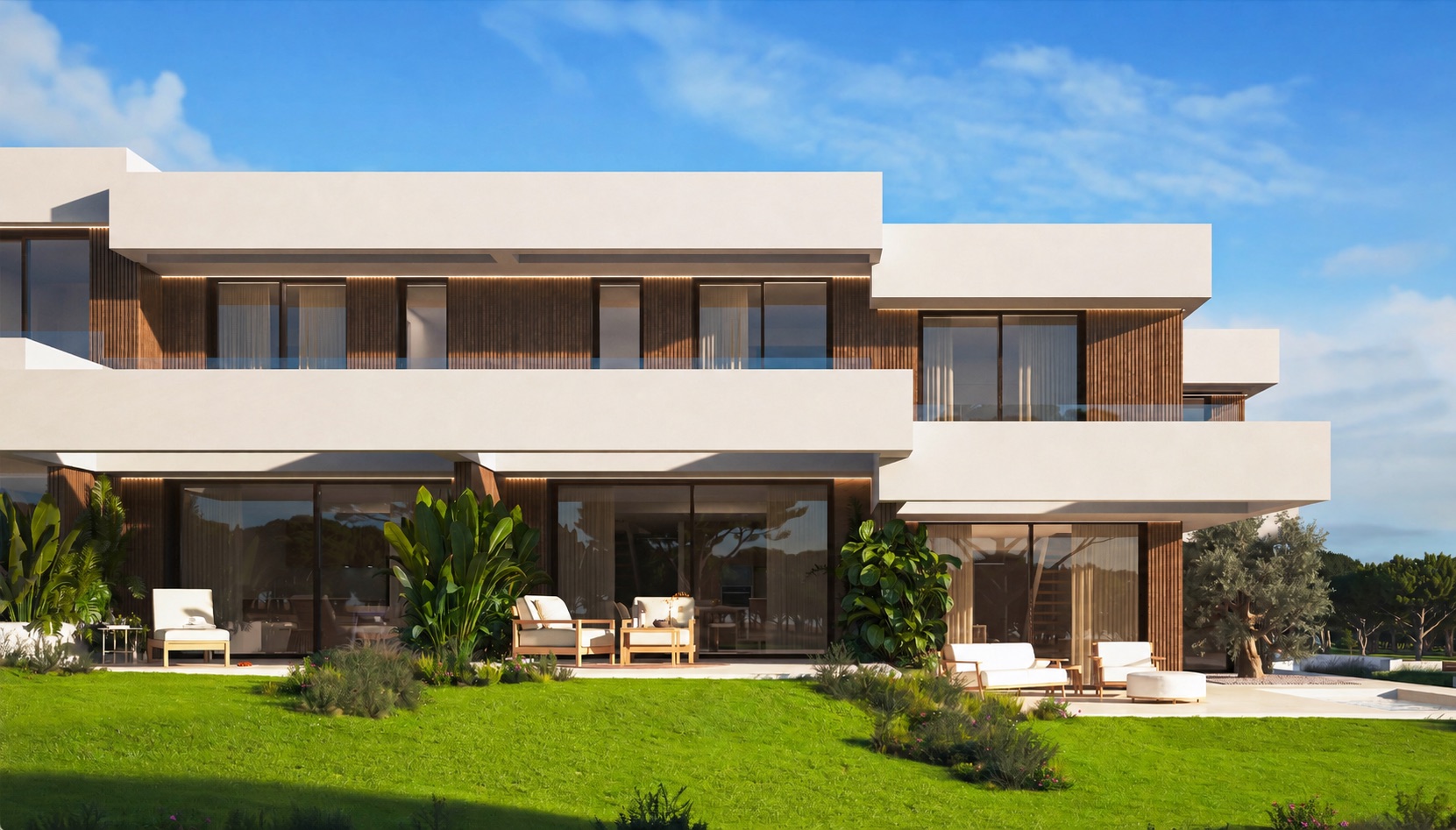Contemporary villa exterior
